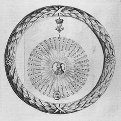 Cardenal Richelieu (1585-1642) como el centro del sol, enero de 1635